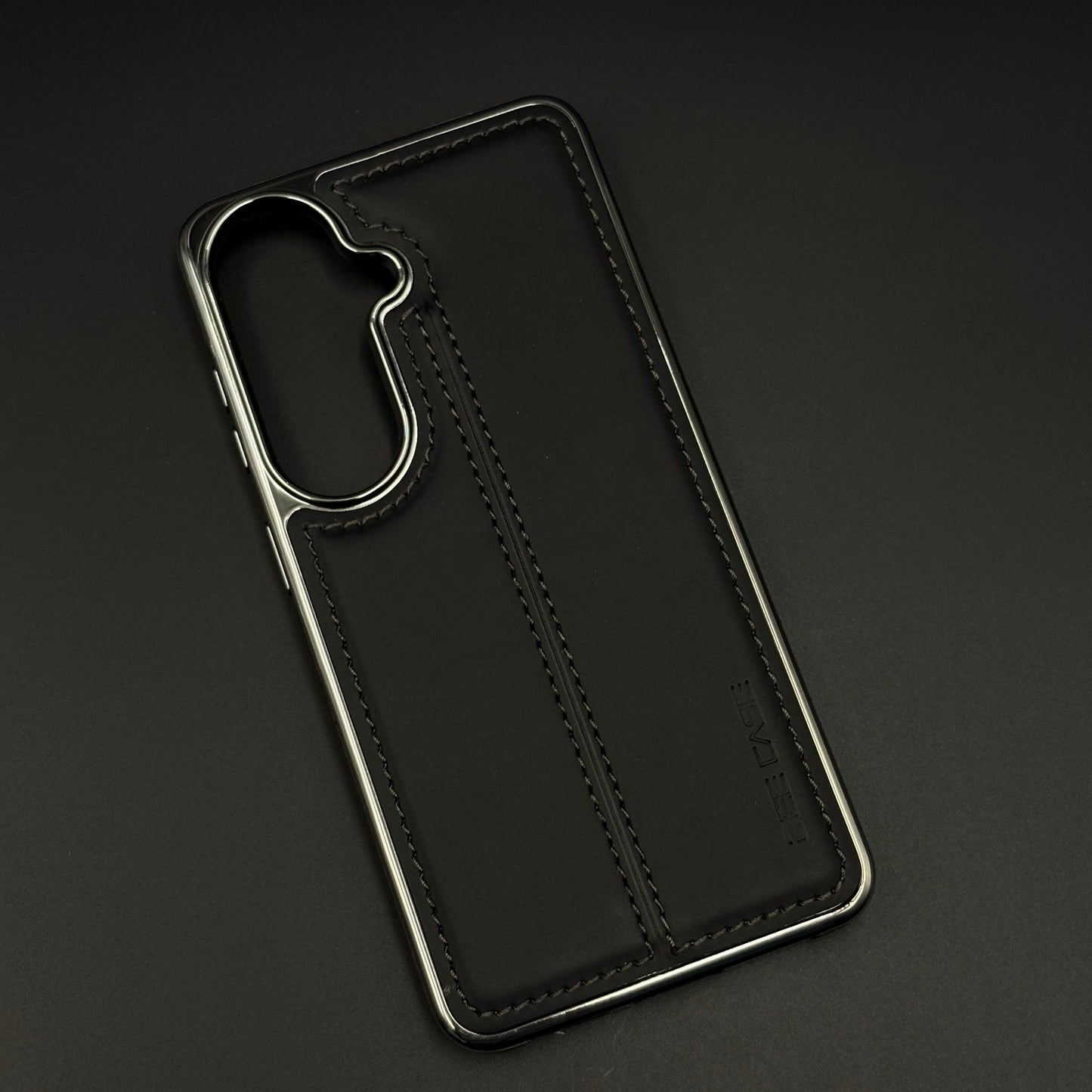 Centre Stitch Leather Chrome Plated Microfiber Inner Mobile Case Cover for Samsung Galaxy S26