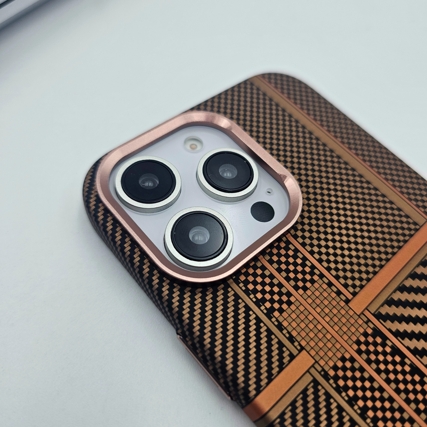 iPhone Series Desert Brown Premium Slim Case | Rare Aramid Texture Finish | Real Carbon Fibre Feel | Hidden MagSafe