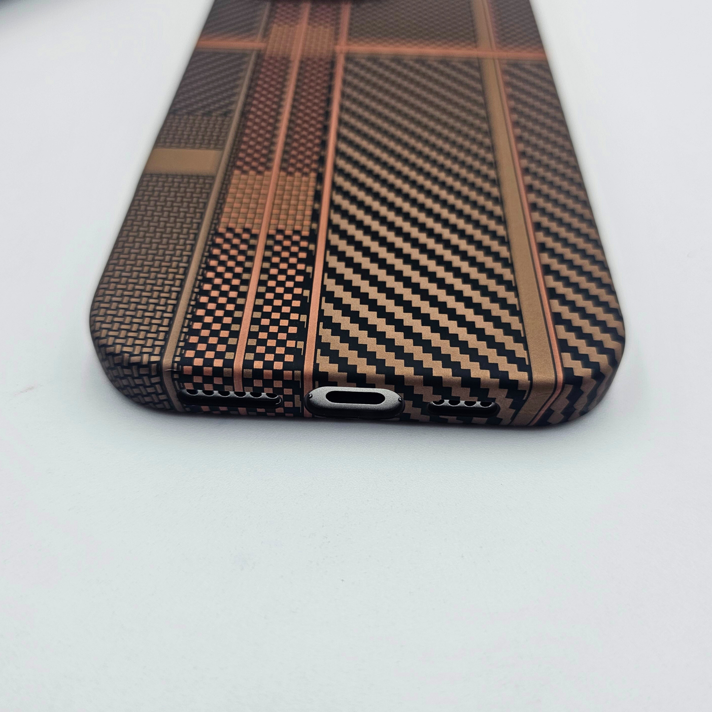 iPhone Series Desert Brown Premium Slim Case | Rare Aramid Texture Finish | Real Carbon Fibre Feel | Hidden MagSafe
