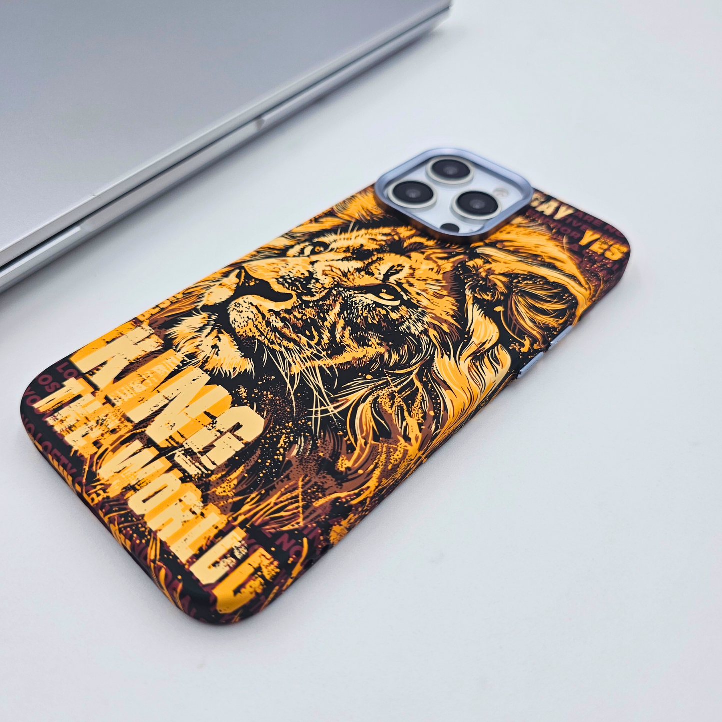 iPhone Series Lion The King Premium Slim Case | Rare Aramid Texture Finish | Real Carbon Fibre Feel | Hidden MagSafe