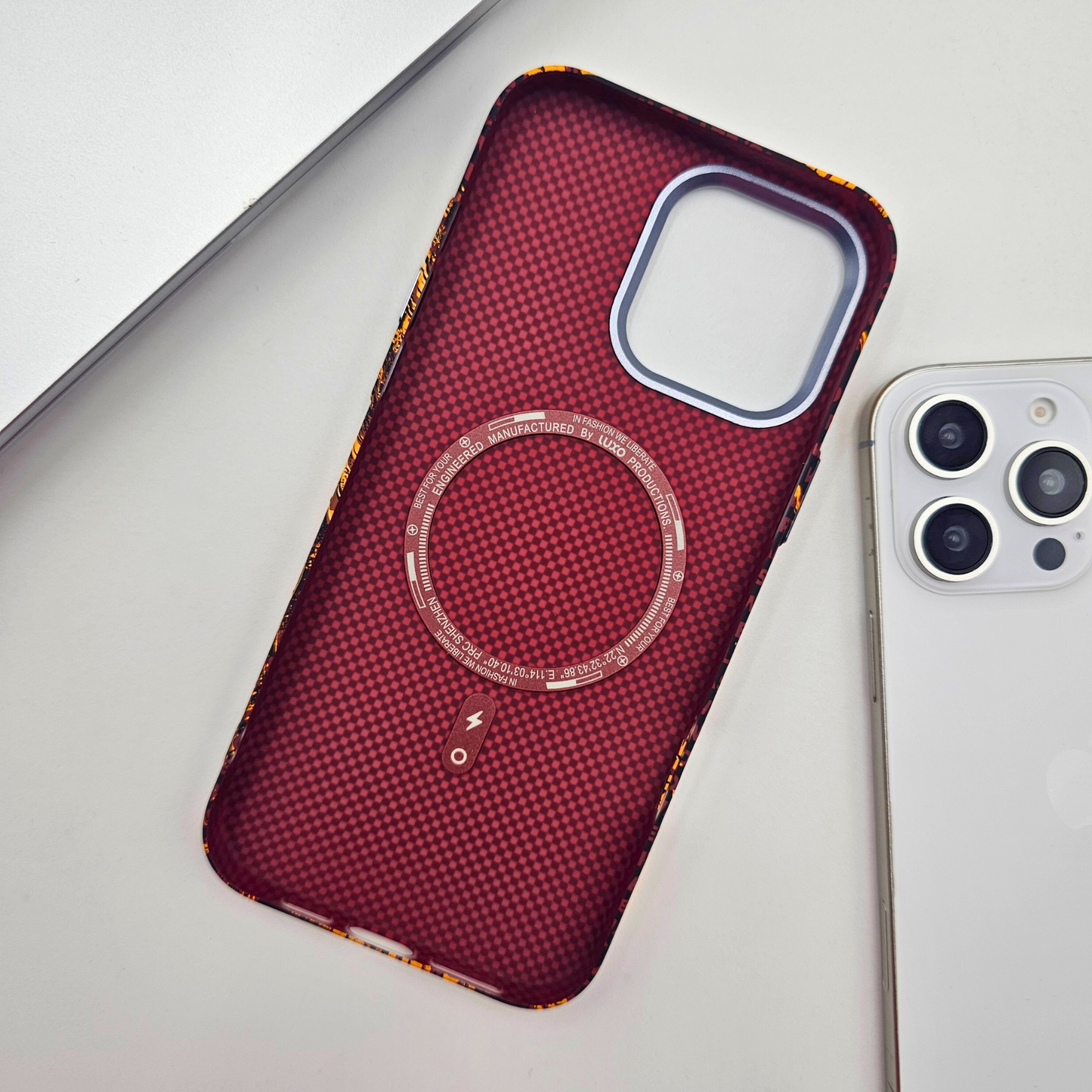 iPhone Series Tiger Premium Slim Case | Rare Aramid Texture Finish | Real Carbon Fibre Feel | Hidden MagSafe