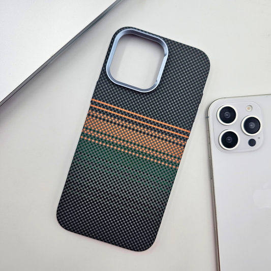 iPhone Series Pixelated Premium Slim Case | Rare Aramid Texture Finish | Real Carbon Fibre Feel | Hidden MagSafe