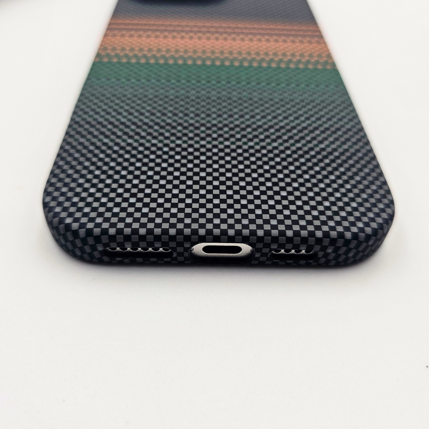 iPhone Series Pixelated Premium Slim Case | Rare Aramid Texture Finish | Real Carbon Fibre Feel | Hidden MagSafe