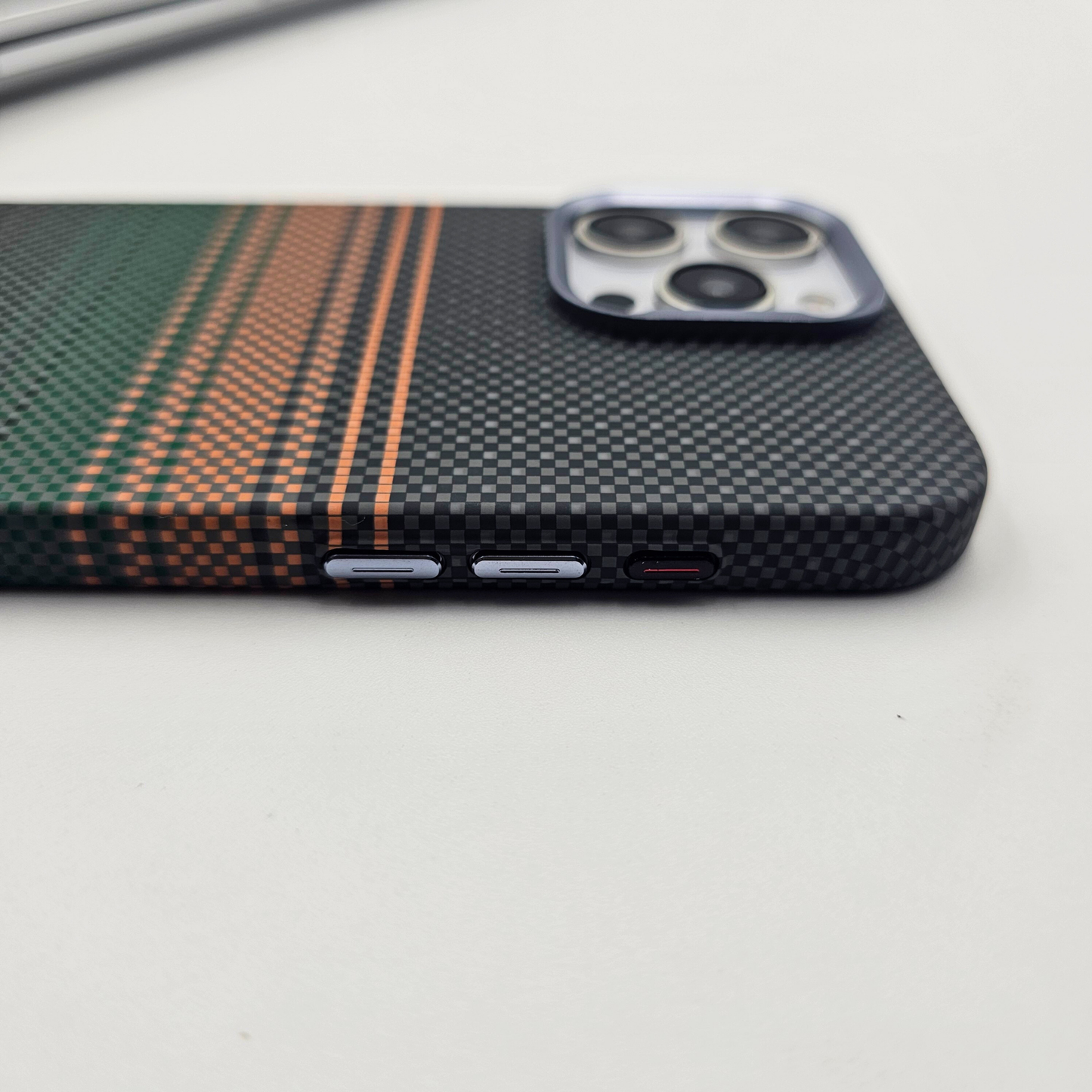 iPhone Series Pixelated Premium Slim Case | Rare Aramid Texture Finish | Real Carbon Fibre Feel | Hidden MagSafe