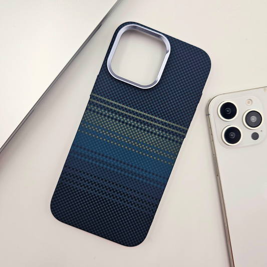 iPhone Series Teal Premium Slim Case | Rare Aramid Texture Finish | Real Carbon Fibre Feel | Hidden MagSafe