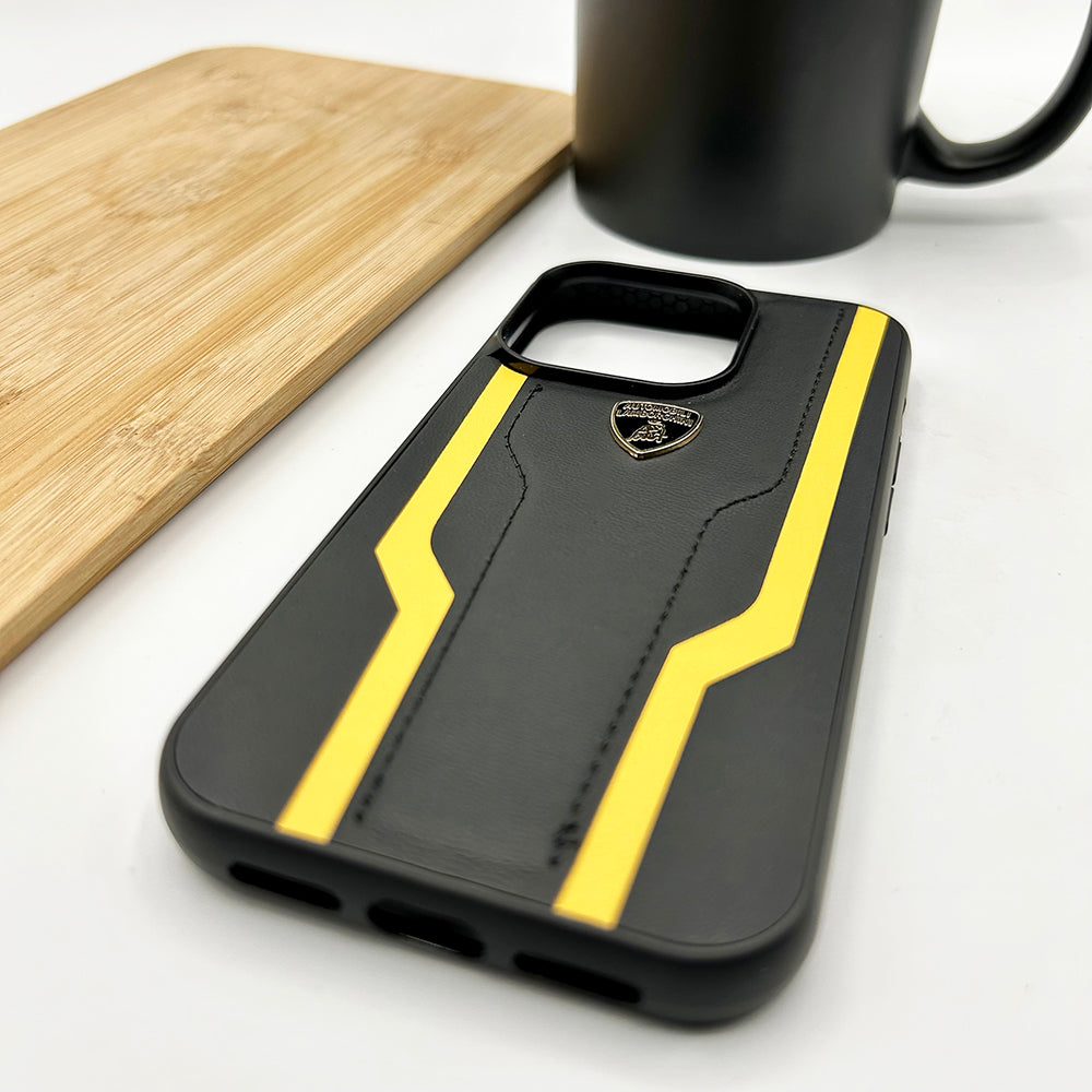 iPhone 15 Plus  Series Lambo Yellow Stripe Pattern Case Cover Clearance Sale