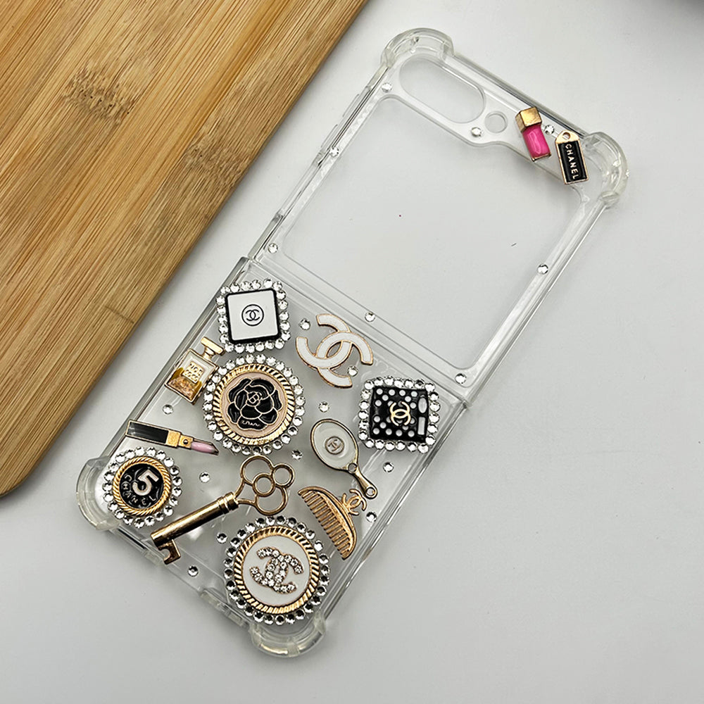 Samsung Galaxy Z Flip 6 CC Make Up Diamond TPU Transparent Case Cover