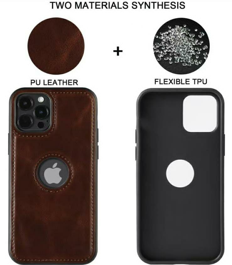iPhone 15 Plus  Series Luxury Leather Logo Cut Back Case Cover Clearance Sale