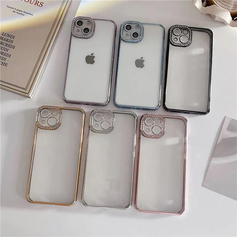 iPhone 15 Series Side Diamond Transparent Chrome Case Cover