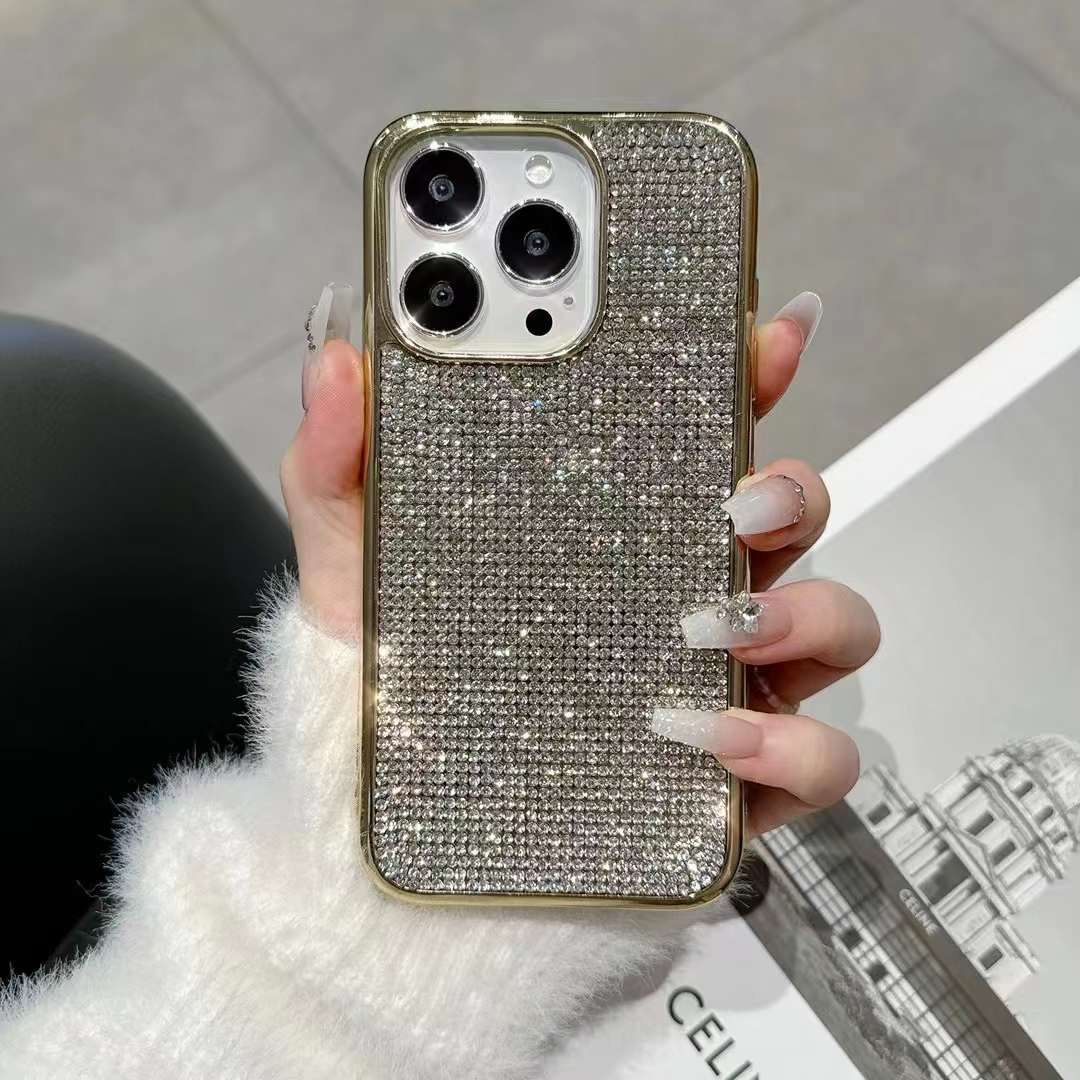 iPhone Luxury Glitter Rhinestone Diamond Side Silicone Case Cover