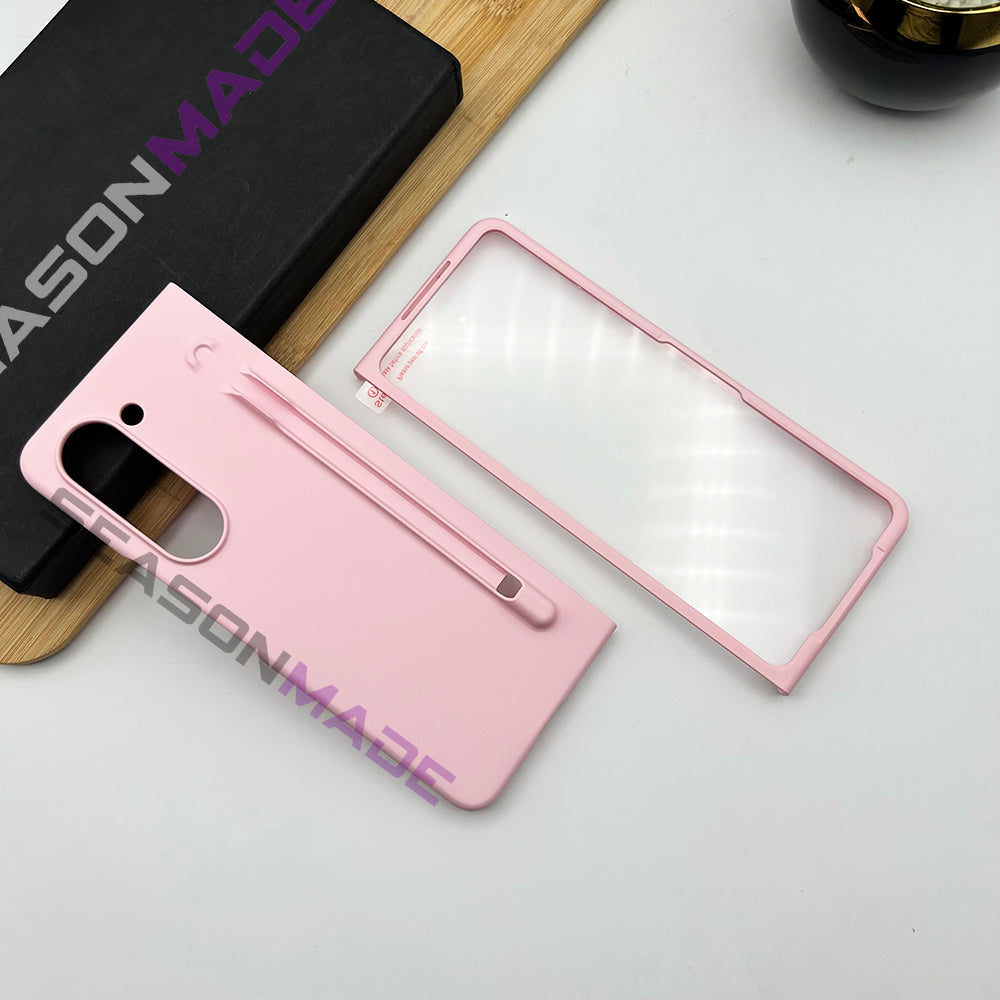 Samsung Galaxy Z Fold 5 Pastel Silk Hard Shell Pen Holder Case Cover