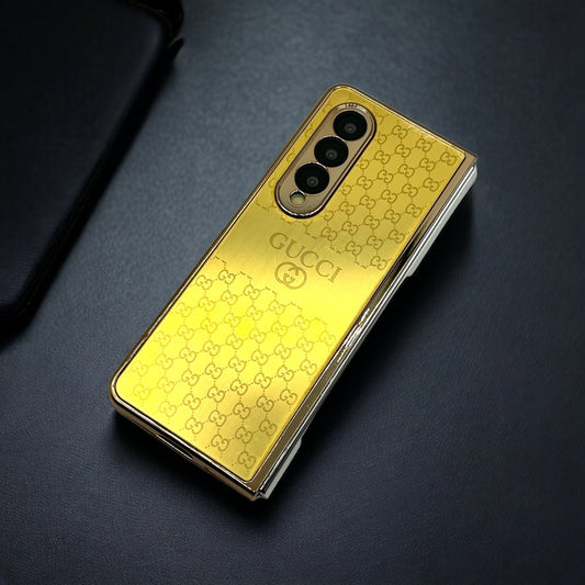 Samsung Galaxy Z Fold 4 Gold Crafted GG Luxurious Case Cover