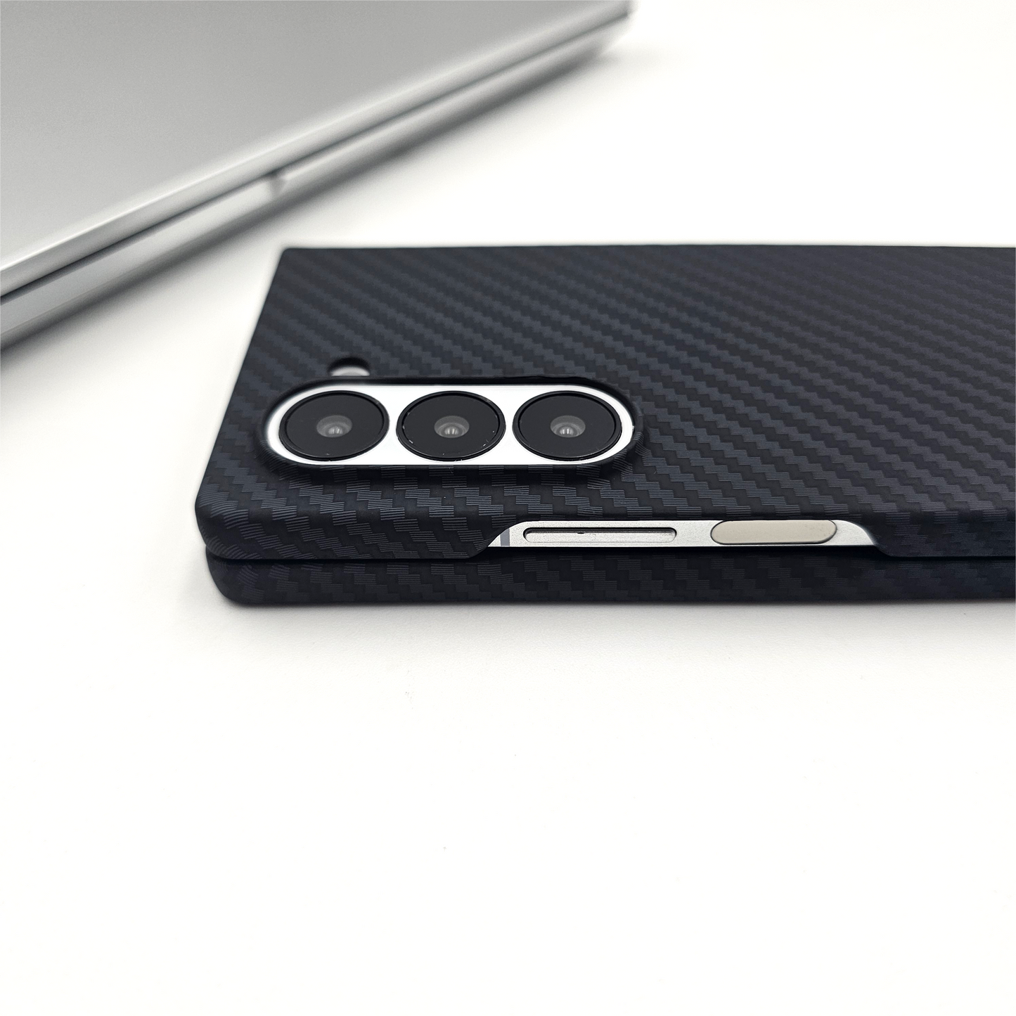 Samsung Galaxy Z Fold 5 Black Premium Slim Case | Rare Aramid Texture Finish | Real Carbon Fibre Feel | Hidden MagSafe