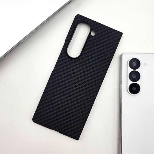 Samsung Galaxy Z Fold 5 Black Premium Slim Case | Rare Aramid Texture Finish | Real Carbon Fibre Feel | Hidden MagSafe