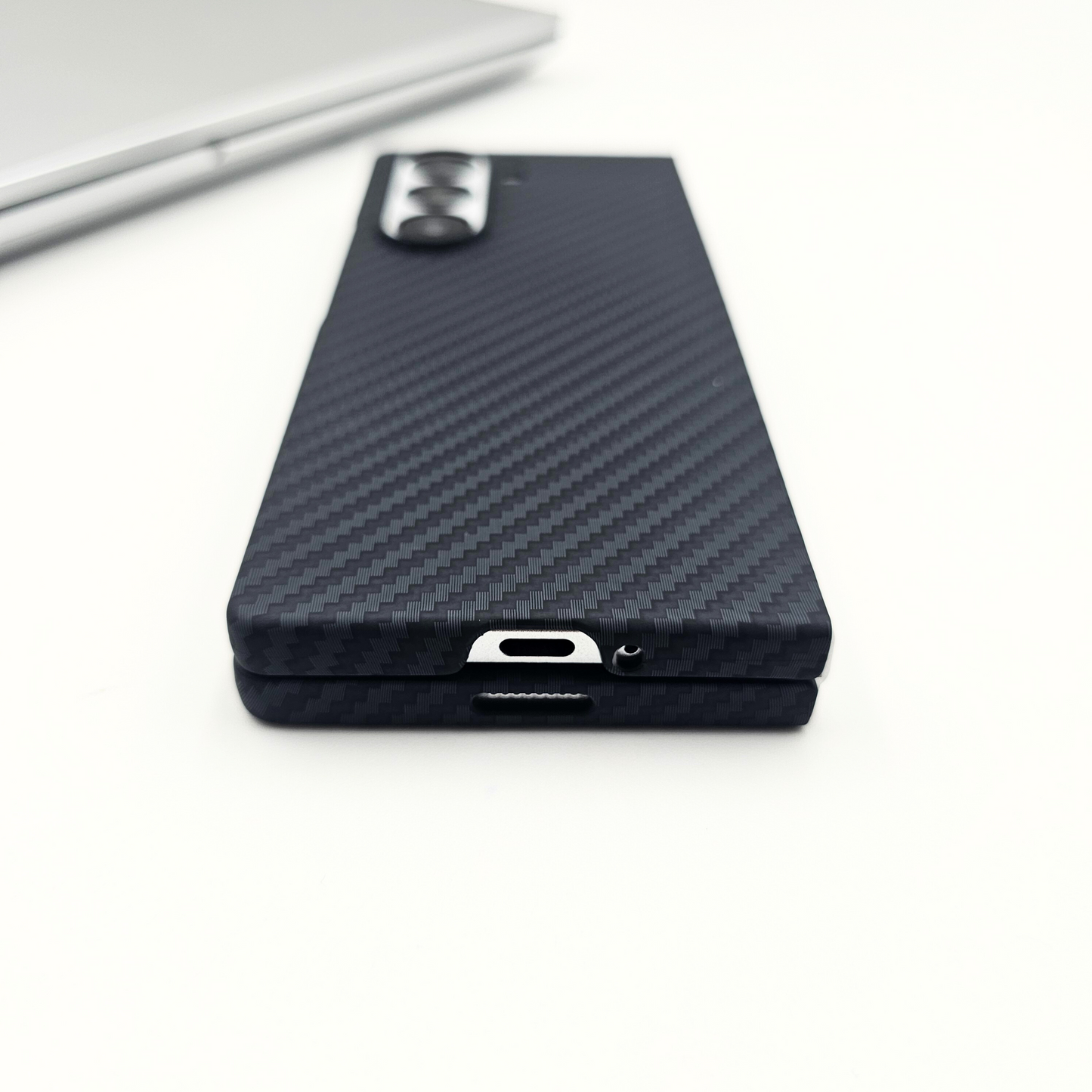 Samsung Galaxy Z Fold 5 Black Premium Slim Case | Rare Aramid Texture Finish | Real Carbon Fibre Feel | Hidden MagSafe