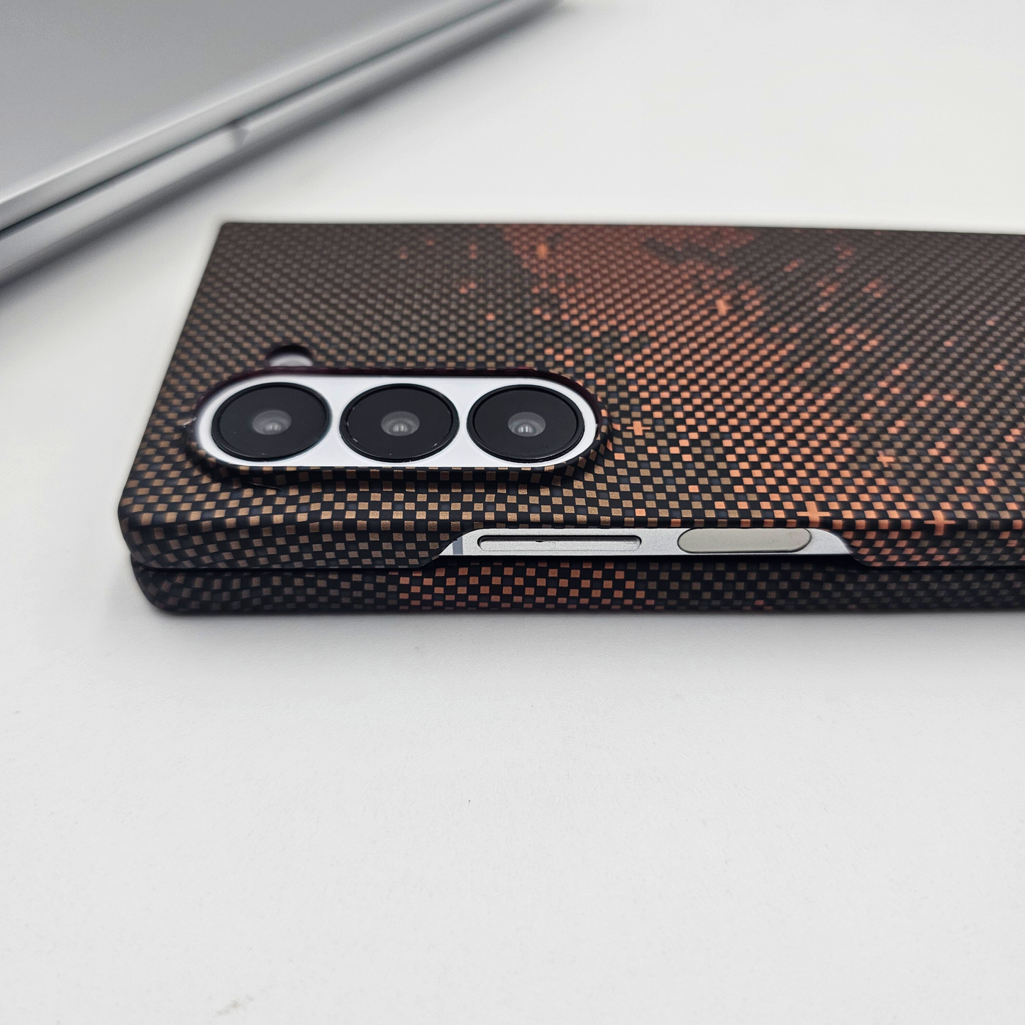 Samsung Galaxy Z Fold 6 Brown Premium Slim Case | Rare Aramid Texture Finish | Real Carbon Fibre Feel | Hidden MagSafe