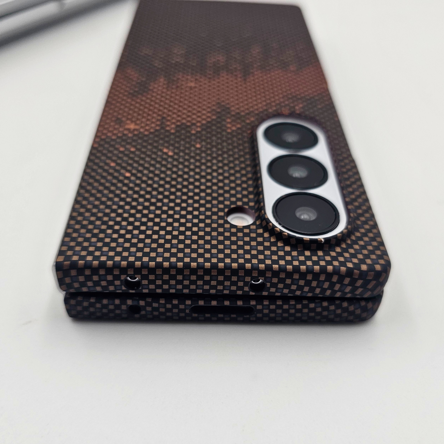 Samsung Galaxy Z Fold 6 Brown Premium Slim Case | Rare Aramid Texture Finish | Real Carbon Fibre Feel | Hidden MagSafe