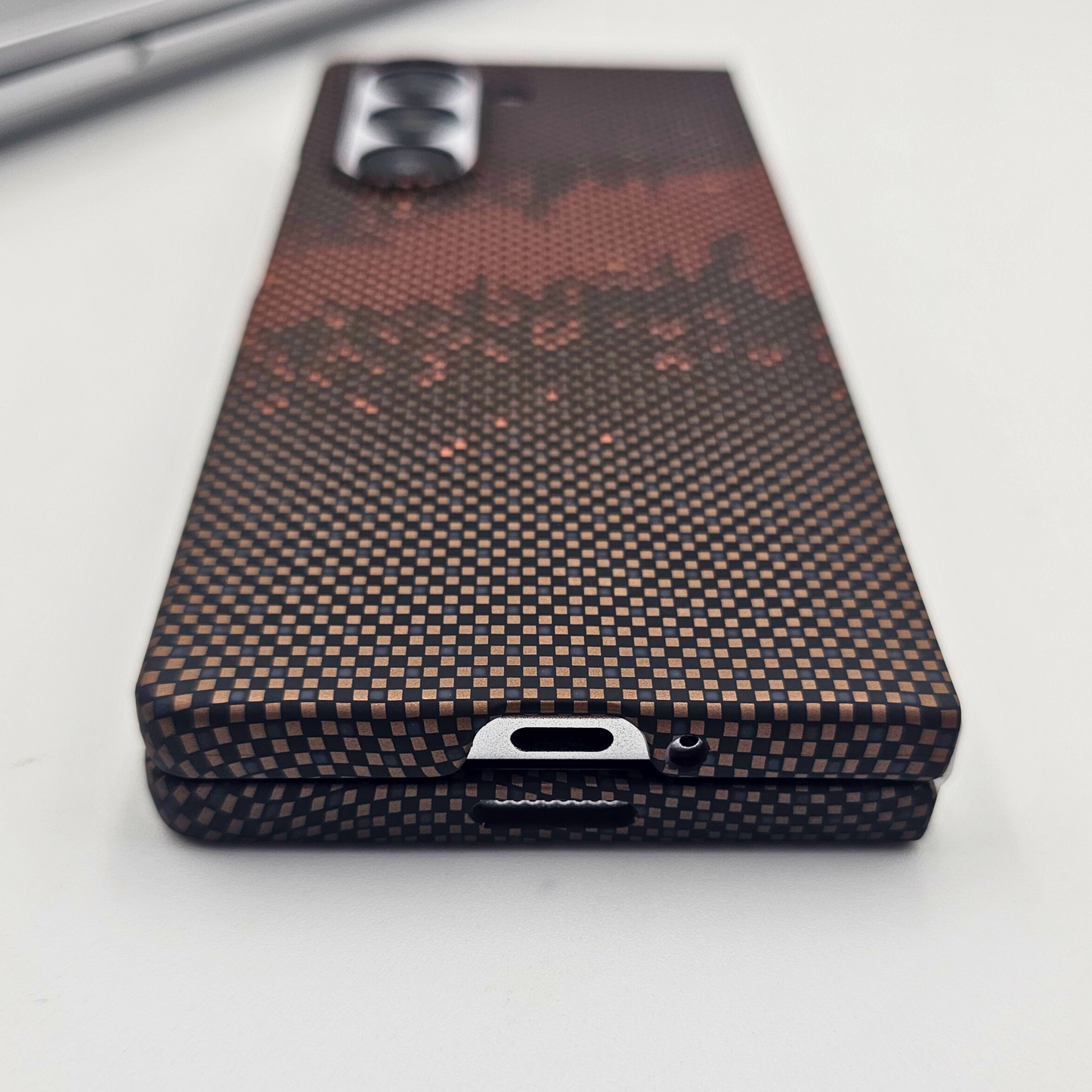 Samsung Galaxy Z Fold 6 Brown Premium Slim Case | Rare Aramid Texture Finish | Real Carbon Fibre Feel | Hidden MagSafe
