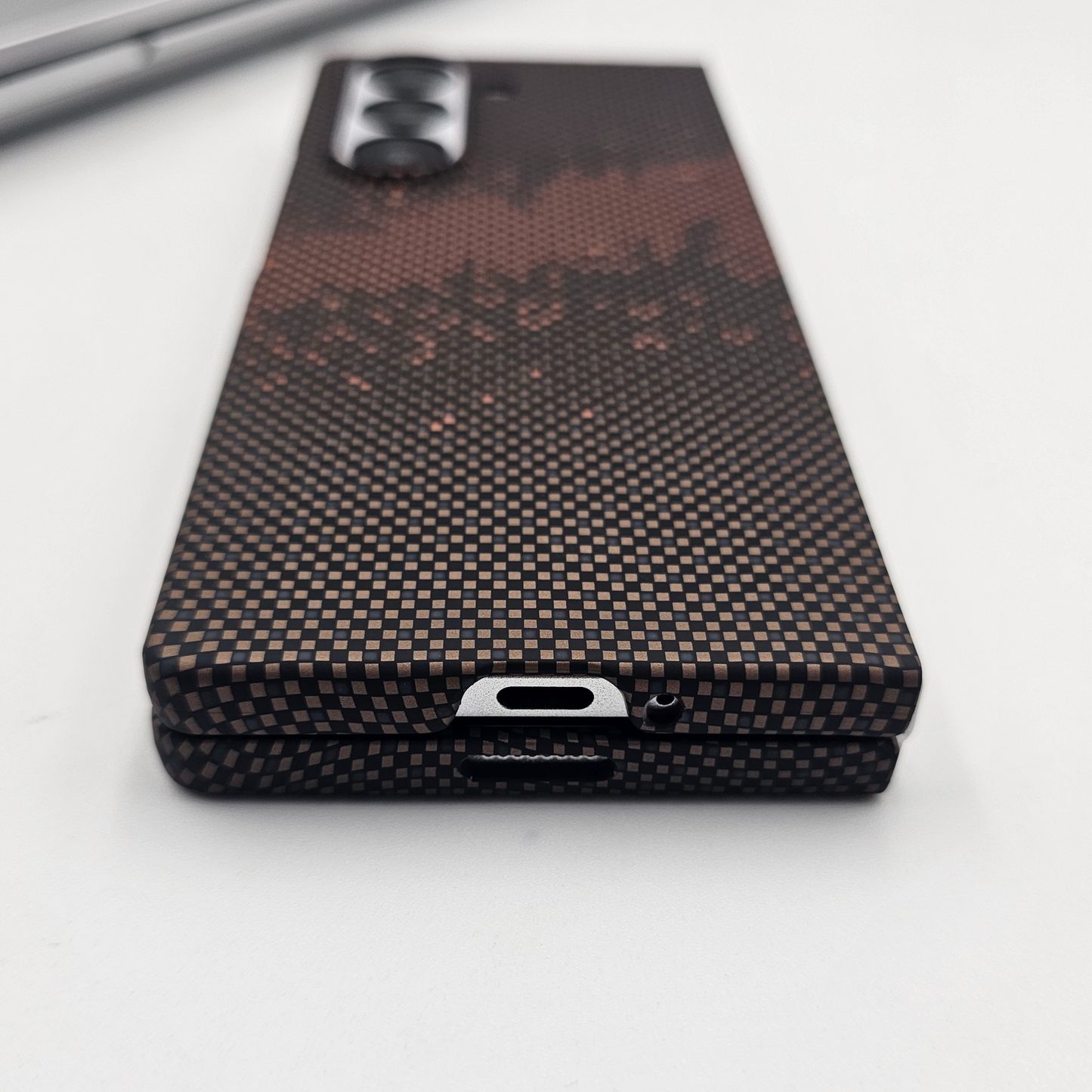Samsung Galaxy Z Fold 6 Brown Premium Slim Case | Rare Aramid Texture Finish | Real Carbon Fibre Feel | Hidden MagSafe
