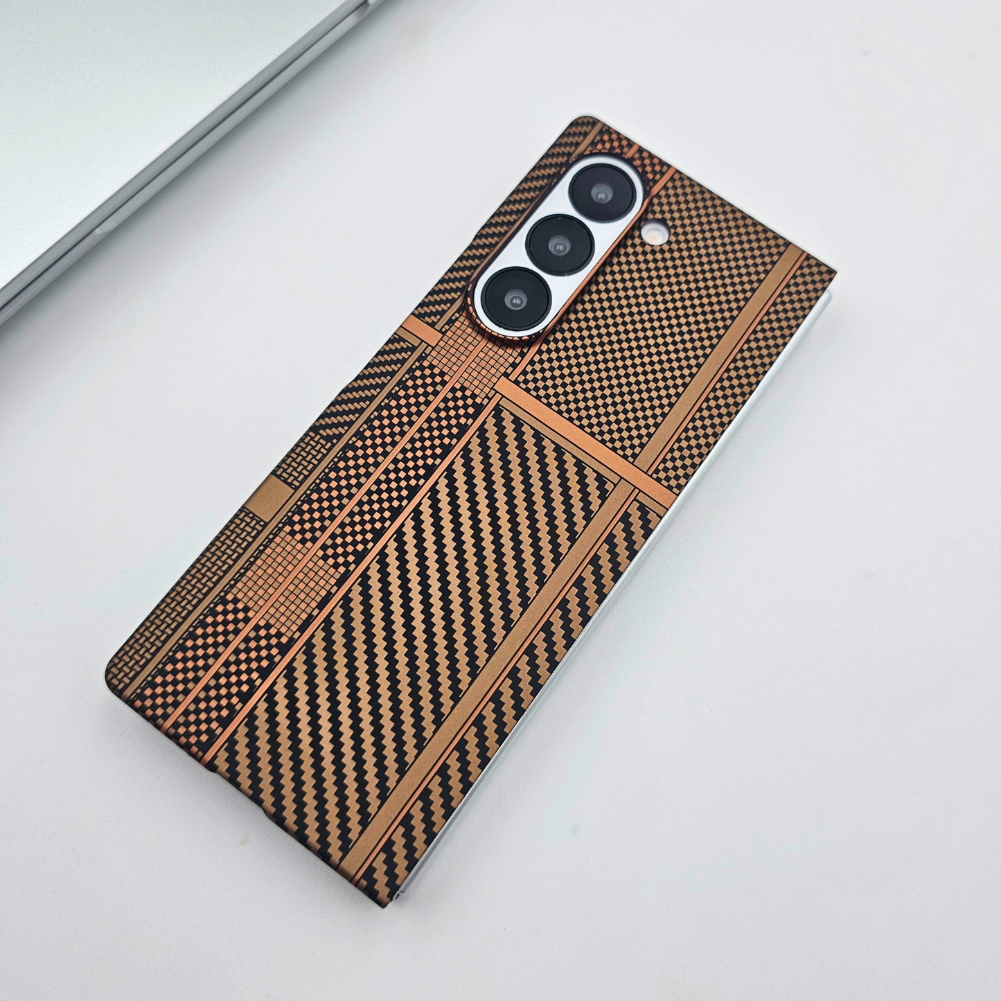 Samsung Galaxy Z Fold 6 Desert Brown Premium Slim Case | Rare Aramid Texture Finish | Real Carbon Fibre Feel | Hidden MagSafe
