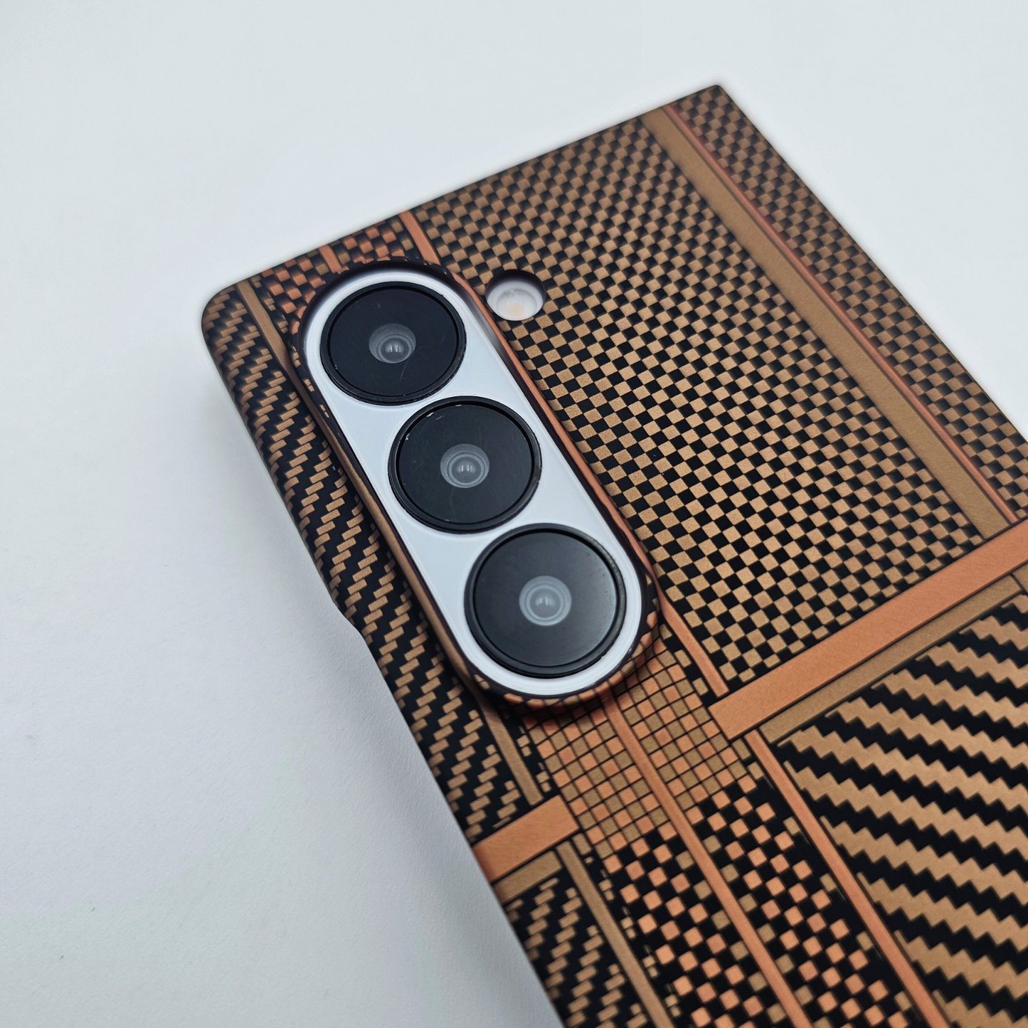 Samsung Galaxy Z Fold 6 Desert Brown Premium Slim Case | Rare Aramid Texture Finish | Real Carbon Fibre Feel | Hidden MagSafe