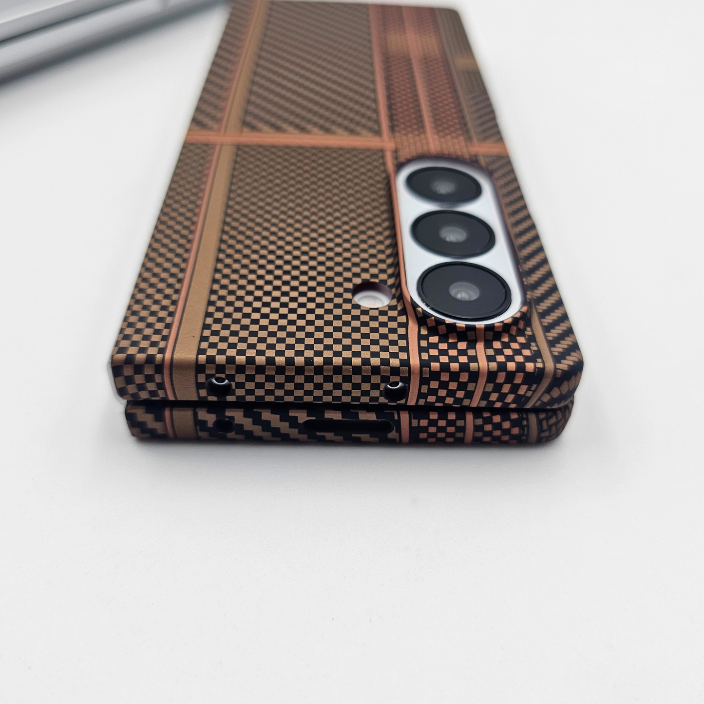 Samsung Galaxy Z Fold 6 Desert Brown Premium Slim Case | Rare Aramid Texture Finish | Real Carbon Fibre Feel | Hidden MagSafe