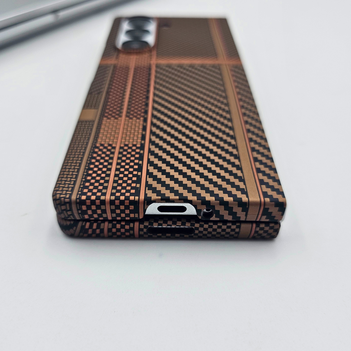 Samsung Galaxy Z Fold 6 Desert Brown Premium Slim Case | Rare Aramid Texture Finish | Real Carbon Fibre Feel | Hidden MagSafe