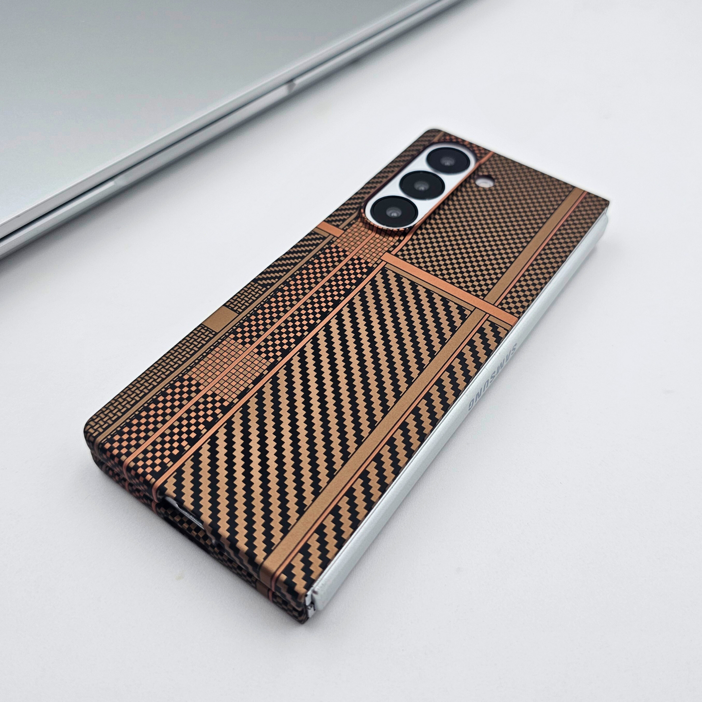 Samsung Galaxy Z Fold 6 Desert Brown Premium Slim Case | Rare Aramid Texture Finish | Real Carbon Fibre Feel | Hidden MagSafe