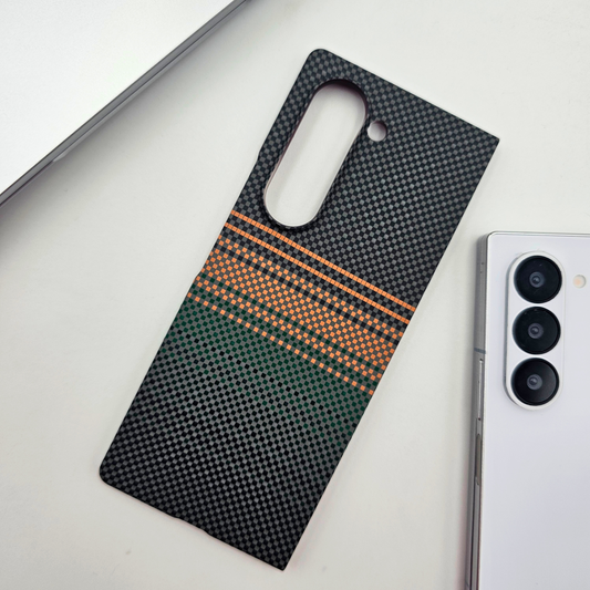 Samsung Galaxy Z Fold 5 Pixelated Premium Slim Case | Rare Aramid Texture Finish | Real Carbon Fibre Feel | Hidden MagSafe
