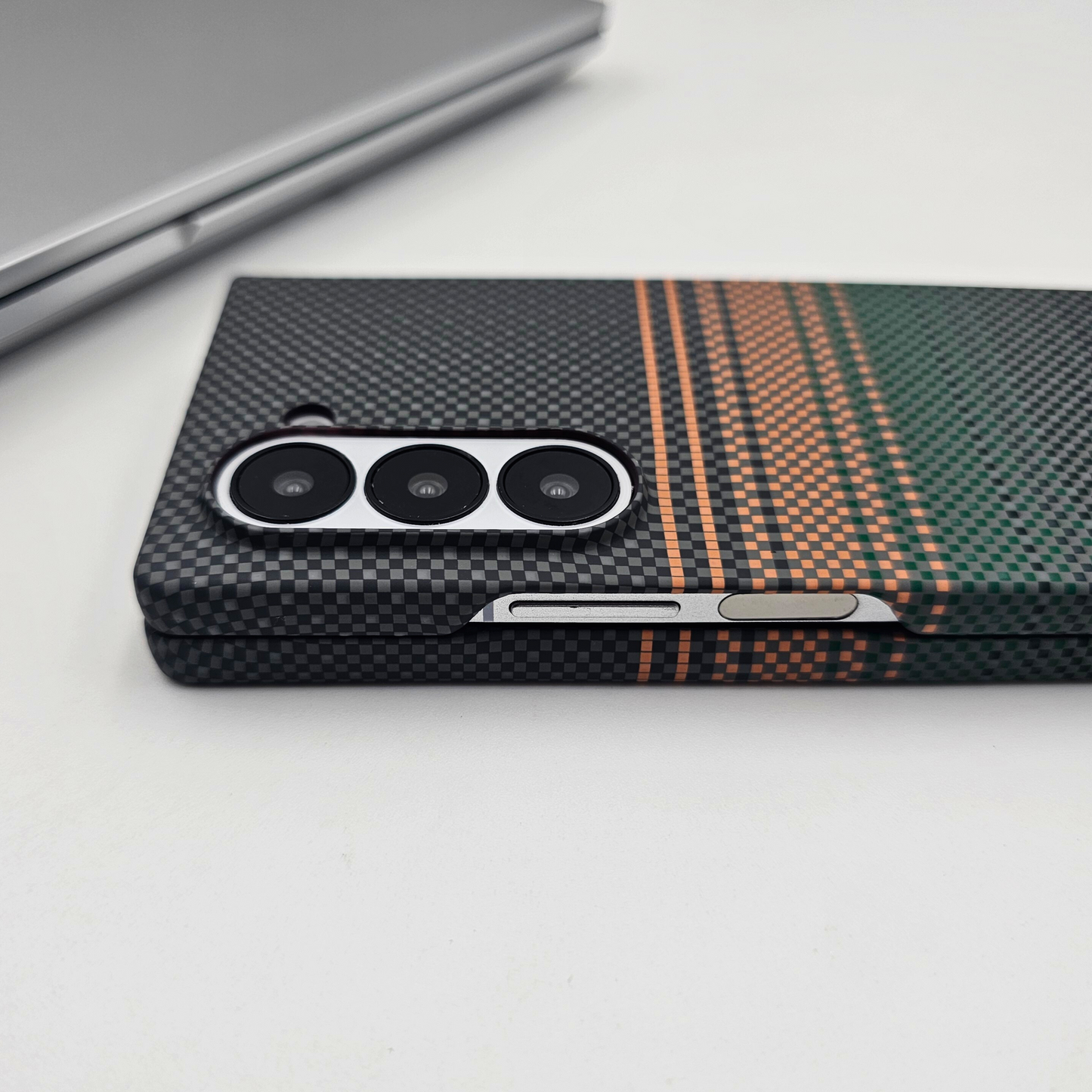 Samsung Galaxy Z Fold 5 Pixelated Premium Slim Case | Rare Aramid Texture Finish | Real Carbon Fibre Feel | Hidden MagSafe