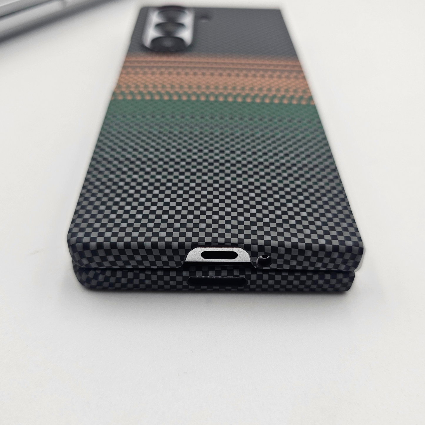 Samsung Galaxy Z Fold 5 Pixelated Premium Slim Case | Rare Aramid Texture Finish | Real Carbon Fibre Feel | Hidden MagSafe
