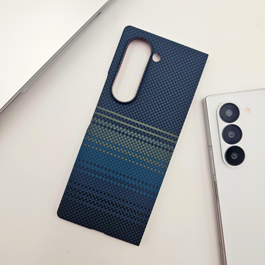 Samsung Galaxy Z Fold 5 Teal Premium Slim Case | Rare Aramid Texture Finish | Real Carbon Fibre Feel | Hidden MagSafe