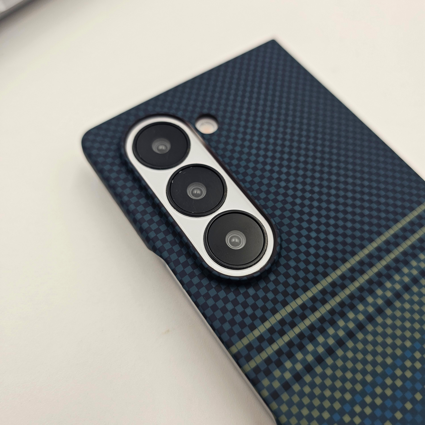 Samsung Galaxy Z Fold 5 Teal Premium Slim Case | Rare Aramid Texture Finish | Real Carbon Fibre Feel | Hidden MagSafe