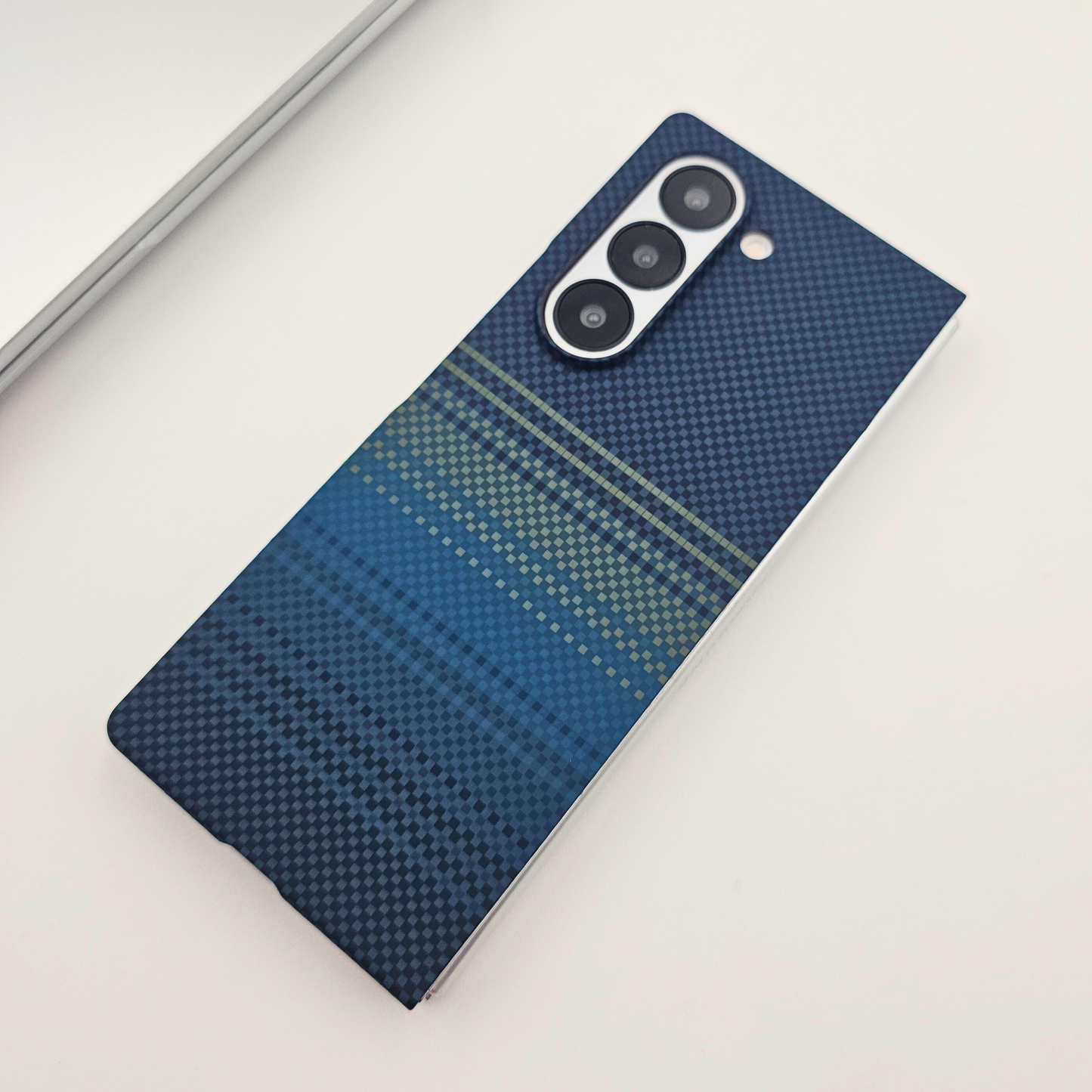 Samsung Galaxy Z Fold 5 Teal Premium Slim Case | Rare Aramid Texture Finish | Real Carbon Fibre Feel | Hidden MagSafe
