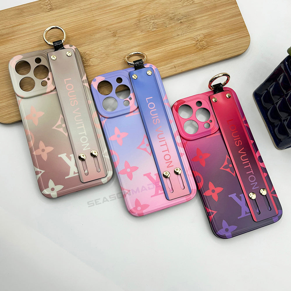 iPhone Luxury Brand Strap Holder Case Cover Dual Shade Multicolor Clearance Sale