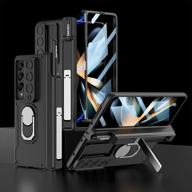 Samsung Galaxy Z Fold 4 With Pen Holder Magnetic Hinge Case Cover Clearance Sale