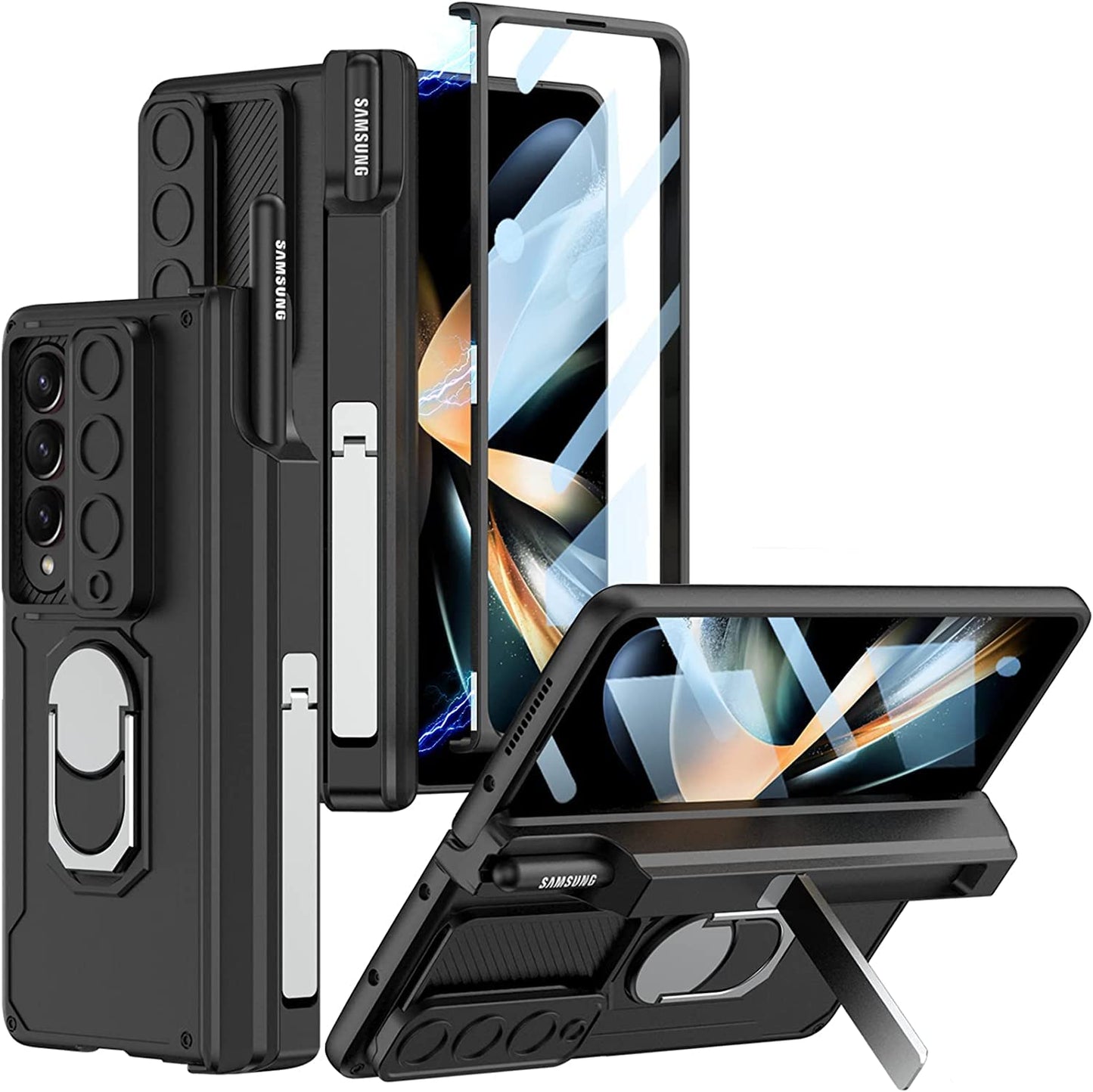 Samsung Galaxy Z Fold 4 With Pen Holder Magnetic Hinge Case Cover Clearance Sale