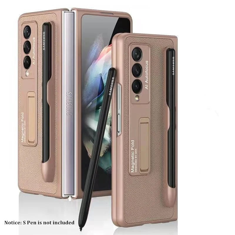 Samsung Galaxy Z Fold 4 Case With S Pen Holder Leather Pocket