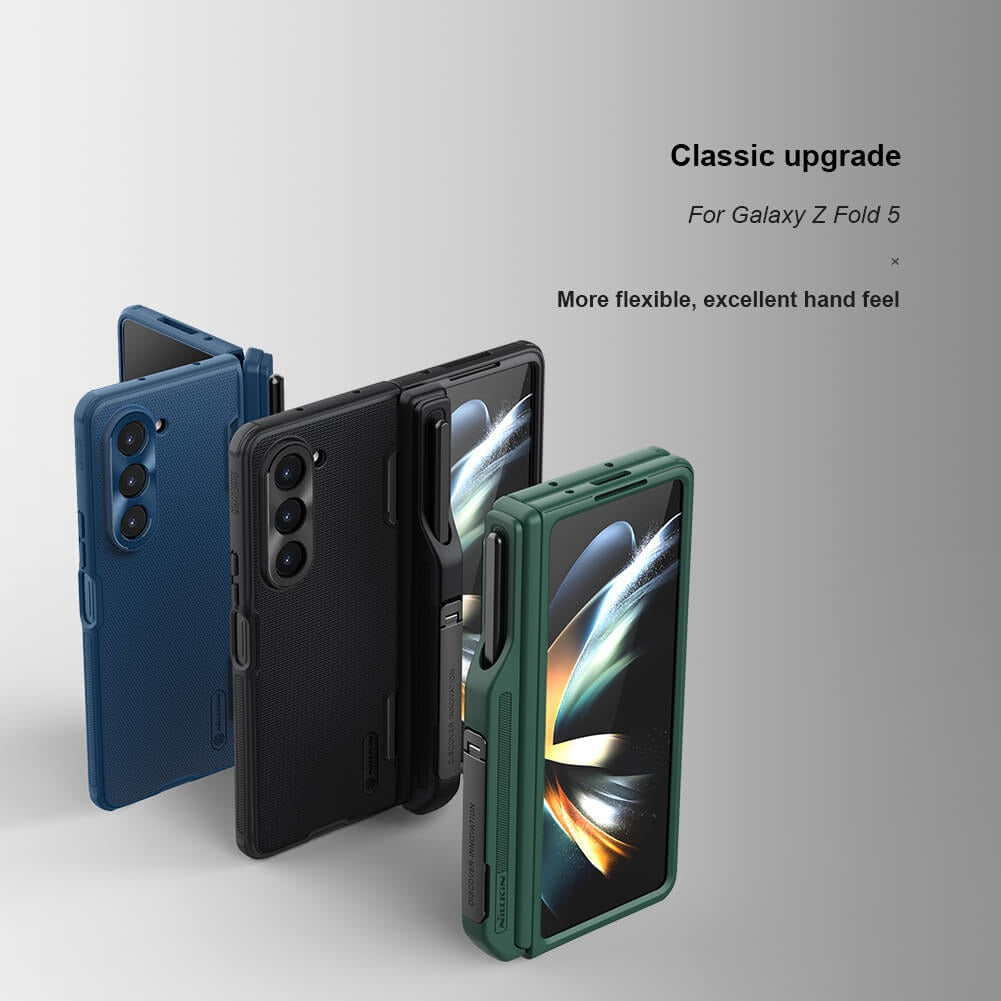 Samsung Galaxy Z Fold 5 Nillkin Frost Shield With S Pen Slot And Stand Case Cover Blue Clearance Sale