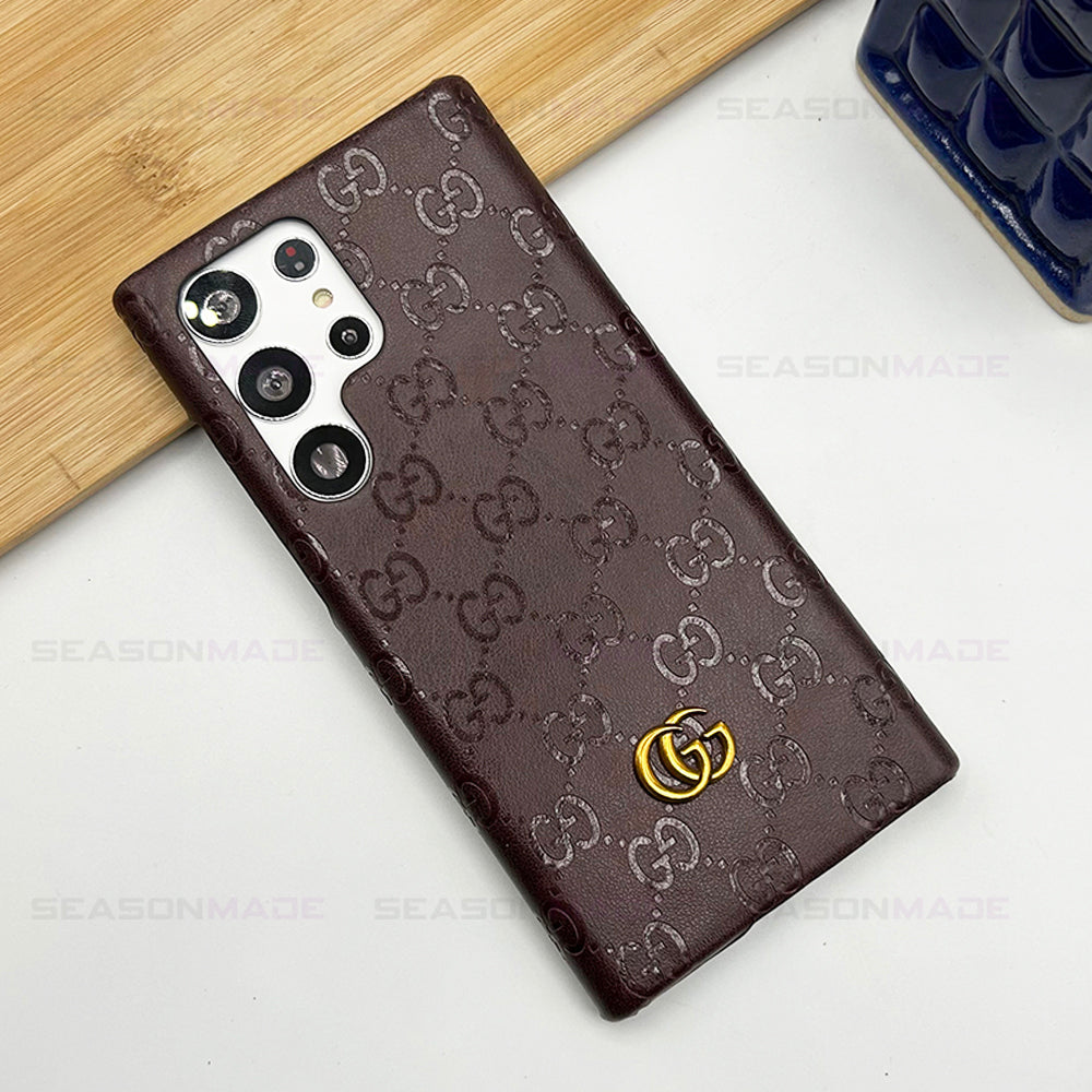 Samsung Galaxy S25 Ultra Luxury GG Fashion Leather Brand Case Cover