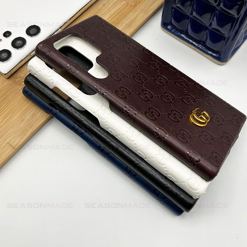 Samsung Galaxy S24 Ultra Luxury GG Fashion Leather Brand Case Cover