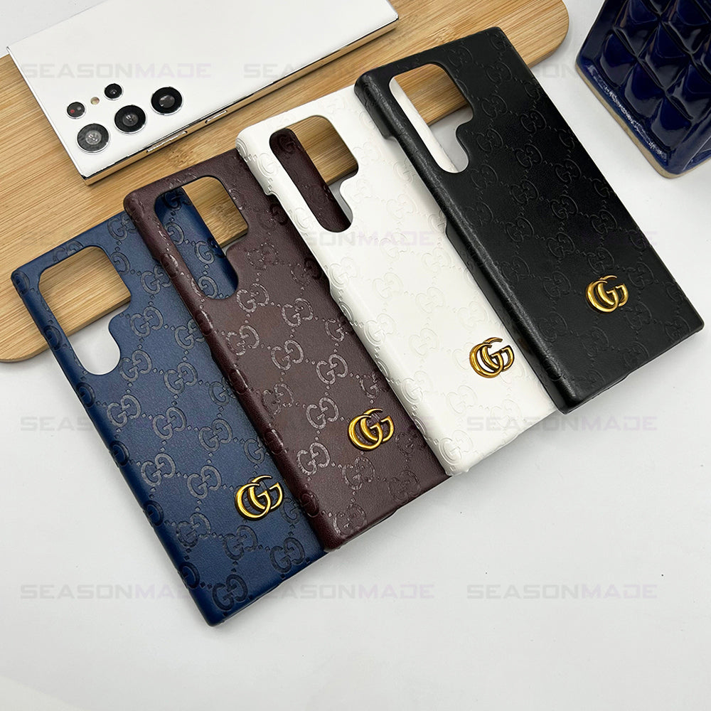 Samsung Galaxy S25 Ultra Luxury GG Fashion Leather Brand Case Cover