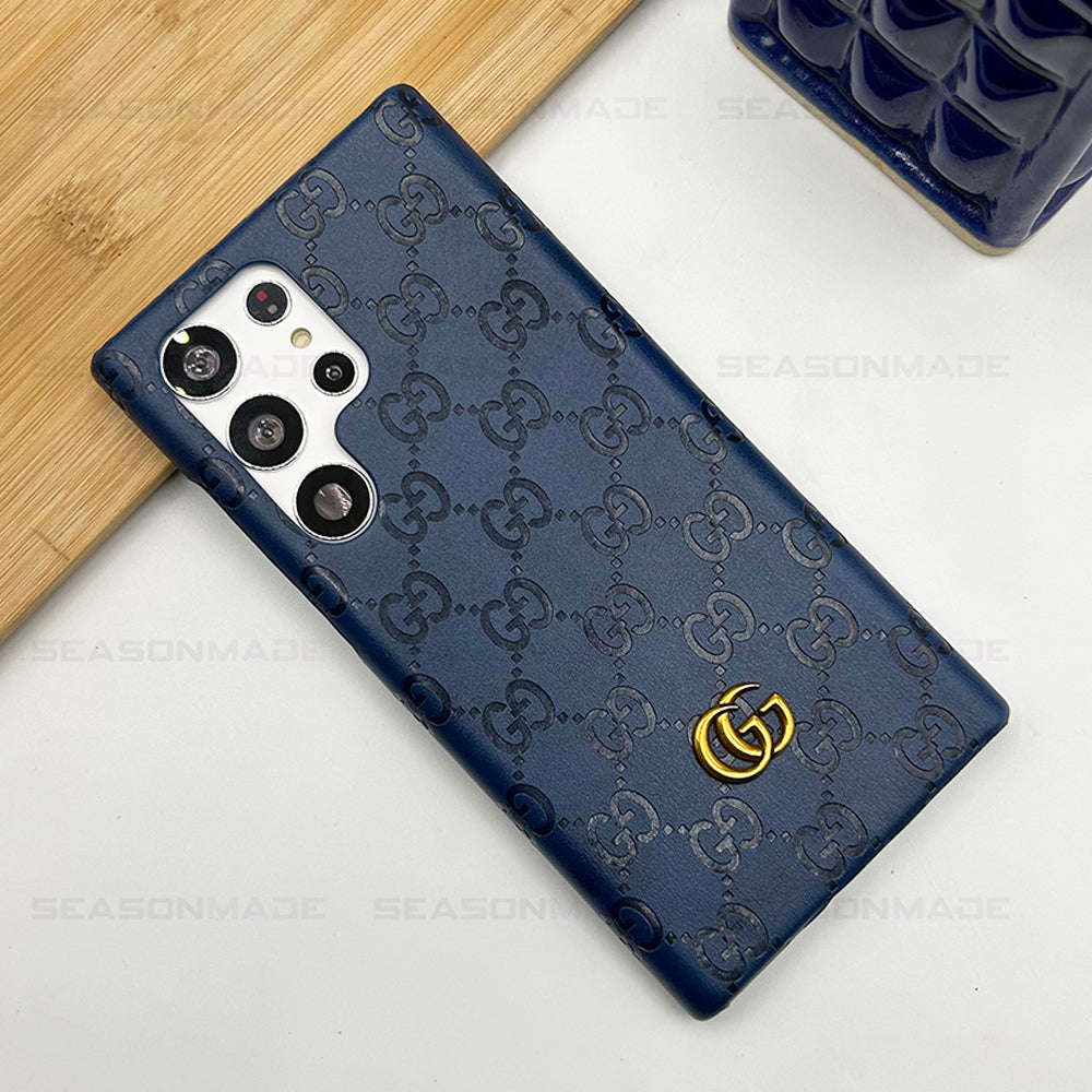 Samsung Galaxy S25 Ultra Luxury GG Fashion Leather Brand Case Cover