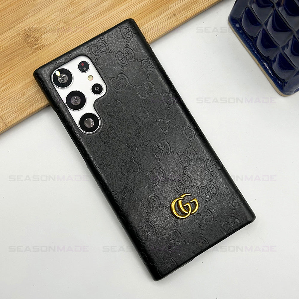 Samsung Galaxy S25 Ultra Luxury GG Fashion Leather Brand Case Cover