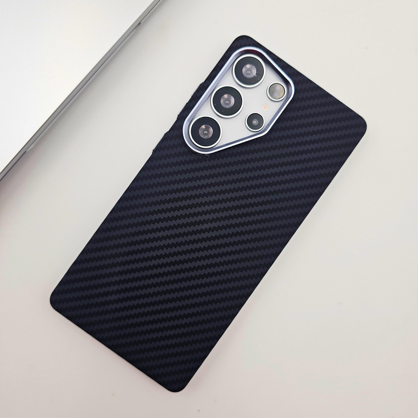 Samsung Galaxy S24 Ultra Black Premium Slim Case | Rare Aramid Texture Finish | Real Carbon Fibre Feel | Hidden MagSafe