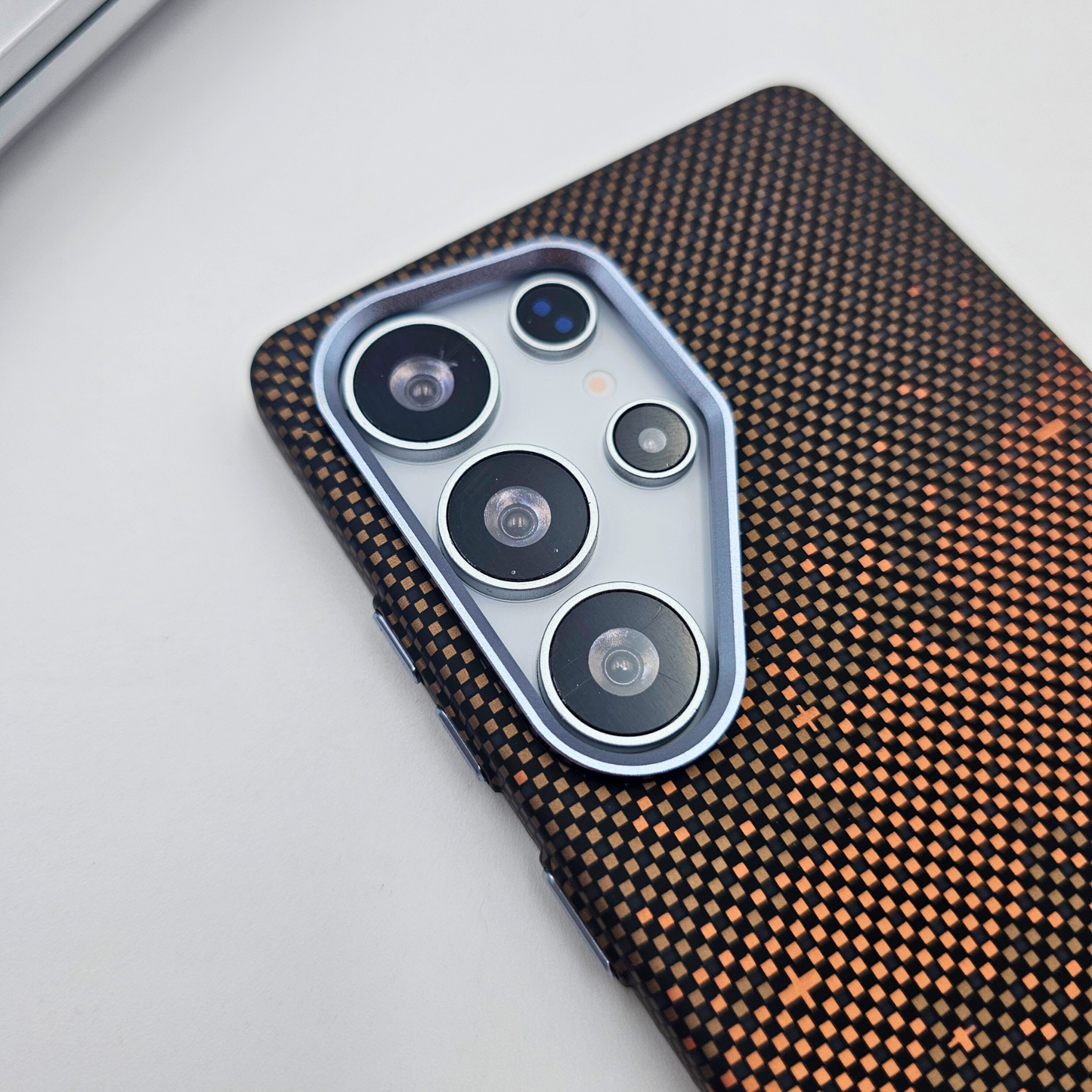 Samsung Galaxy S24 Ultra Brown Premium Slim Case | Rare Aramid Texture Finish | Real Carbon Fibre Feel | Hidden MagSafe