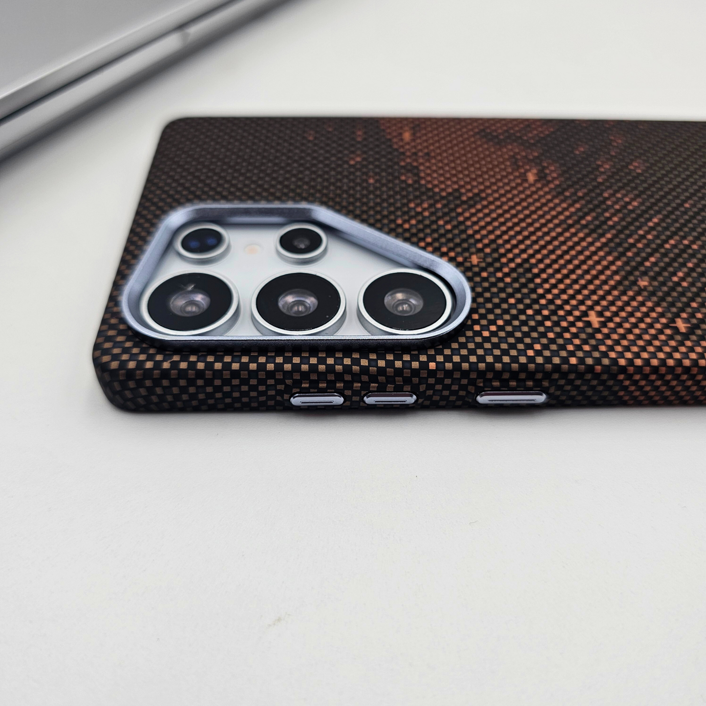Samsung Galaxy S24 Ultra Brown Premium Slim Case | Rare Aramid Texture Finish | Real Carbon Fibre Feel | Hidden MagSafe
