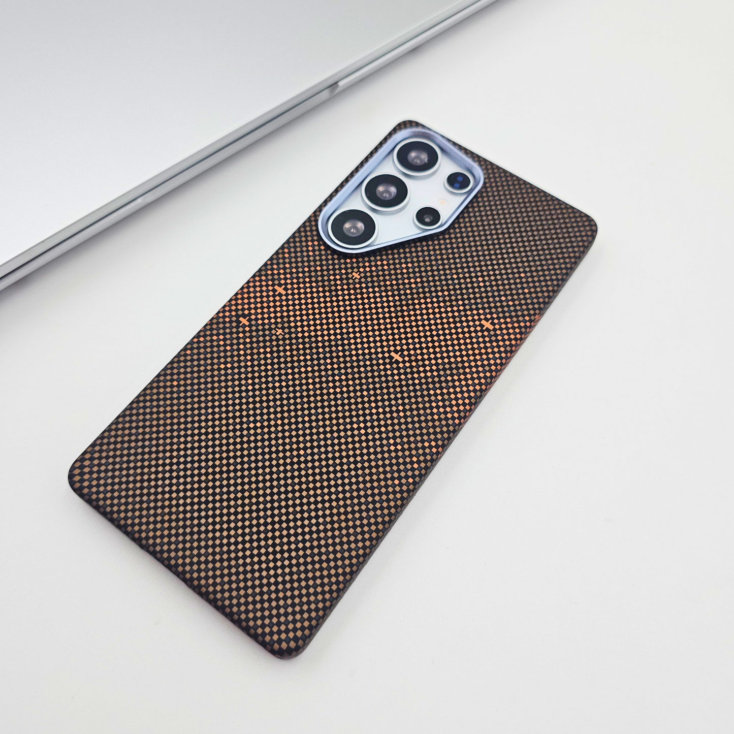 Samsung Galaxy S24 Ultra Brown Premium Slim Case | Rare Aramid Texture Finish | Real Carbon Fibre Feel | Hidden MagSafe