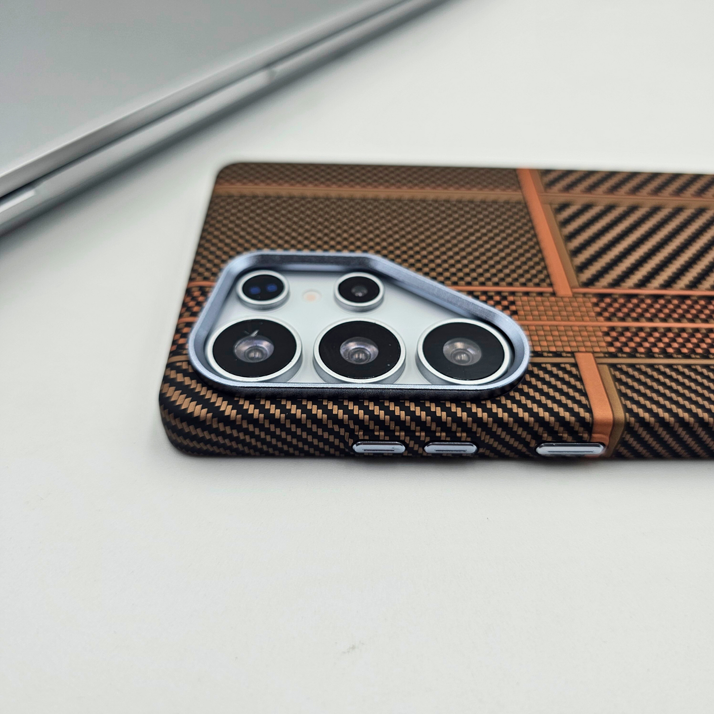 Samsung Galaxy S24 Ultra Desert Brown Premium Slim Case | Rare Aramid Texture Finish | Real Carbon Fibre Feel | Hidden MagSafe
