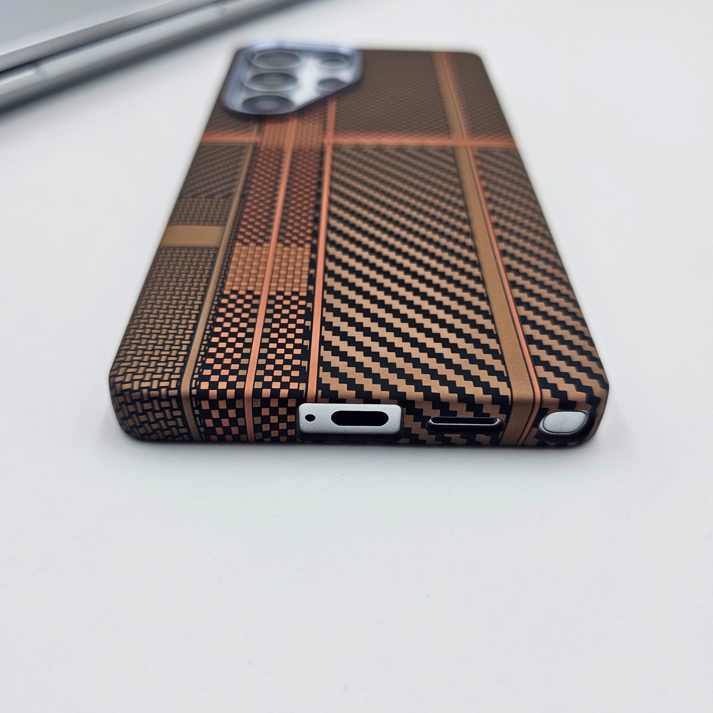 Samsung Galaxy S24 Ultra Desert Brown Premium Slim Case | Rare Aramid Texture Finish | Real Carbon Fibre Feel | Hidden MagSafe
